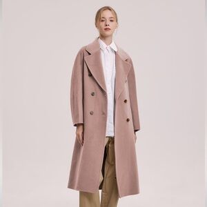 New Nap Loungewear Hailey Double Faced Wool Coat Dusty Pink Wool Coat